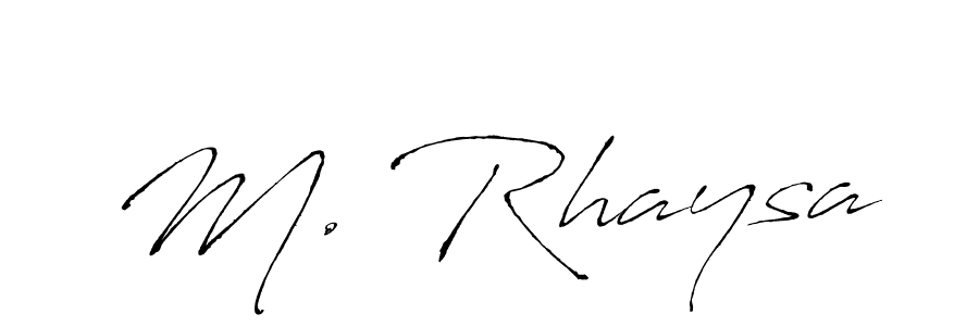 The best way (Antro_Vectra) to make a short signature is to pick only two or three words in your name. The name M. Rhaysa include a total of six letters. For converting this name. M. Rhaysa signature style 6 images and pictures png