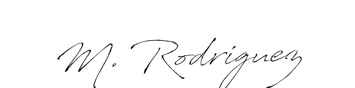 Design your own signature with our free online signature maker. With this signature software, you can create a handwritten (Antro_Vectra) signature for name M. Rodriguez. M. Rodriguez signature style 6 images and pictures png