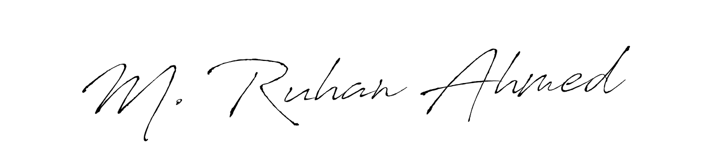 How to make M. Ruhan Ahmed name signature. Use Antro_Vectra style for creating short signs online. This is the latest handwritten sign. M. Ruhan Ahmed signature style 6 images and pictures png