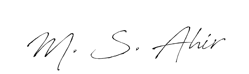 The best way (Antro_Vectra) to make a short signature is to pick only two or three words in your name. The name M. S. Ahir include a total of six letters. For converting this name. M. S. Ahir signature style 6 images and pictures png