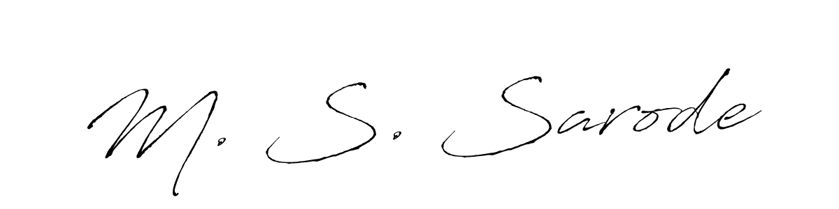 The best way (Antro_Vectra) to make a short signature is to pick only two or three words in your name. The name M. S. Sarode include a total of six letters. For converting this name. M. S. Sarode signature style 6 images and pictures png