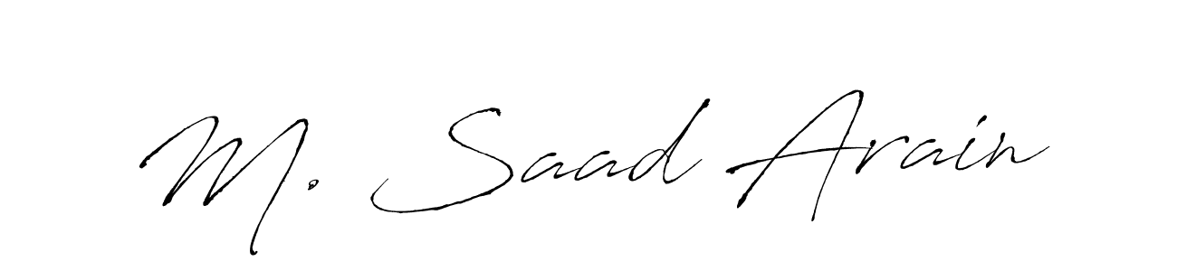 Design your own signature with our free online signature maker. With this signature software, you can create a handwritten (Antro_Vectra) signature for name M. Saad Arain. M. Saad Arain signature style 6 images and pictures png