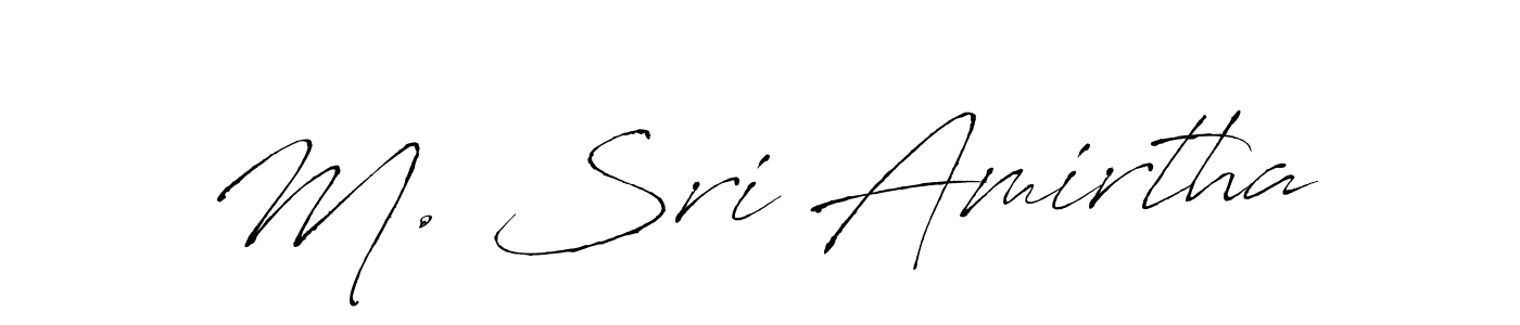 if you are searching for the best signature style for your name M. Sri Amirtha. so please give up your signature search. here we have designed multiple signature styles  using Antro_Vectra. M. Sri Amirtha signature style 6 images and pictures png