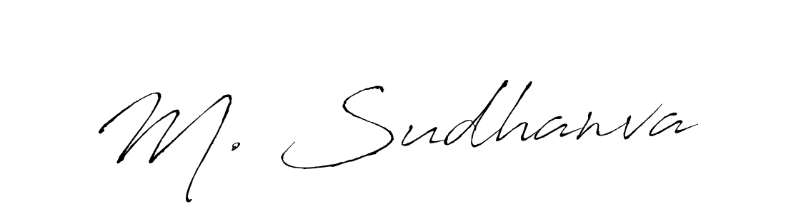 The best way (Antro_Vectra) to make a short signature is to pick only two or three words in your name. The name M. Sudhanva include a total of six letters. For converting this name. M. Sudhanva signature style 6 images and pictures png