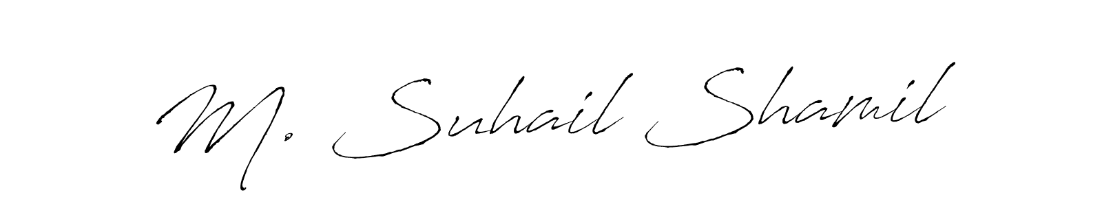 Use a signature maker to create a handwritten signature online. With this signature software, you can design (Antro_Vectra) your own signature for name M. Suhail Shamil. M. Suhail Shamil signature style 6 images and pictures png