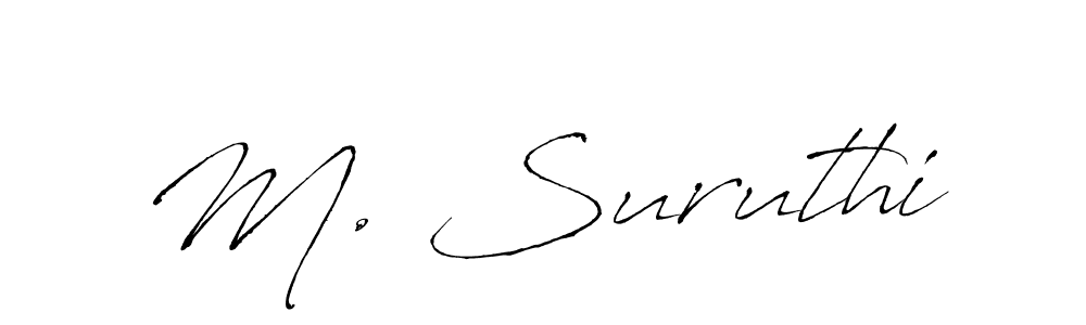 You should practise on your own different ways (Antro_Vectra) to write your name (M. Suruthi) in signature. don't let someone else do it for you. M. Suruthi signature style 6 images and pictures png