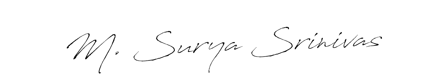 Similarly Antro_Vectra is the best handwritten signature design. Signature creator online .You can use it as an online autograph creator for name M. Surya Srinivas. M. Surya Srinivas signature style 6 images and pictures png