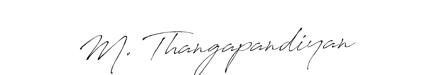 Antro_Vectra is a professional signature style that is perfect for those who want to add a touch of class to their signature. It is also a great choice for those who want to make their signature more unique. Get M. Thangapandiyan name to fancy signature for free. M. Thangapandiyan signature style 6 images and pictures png