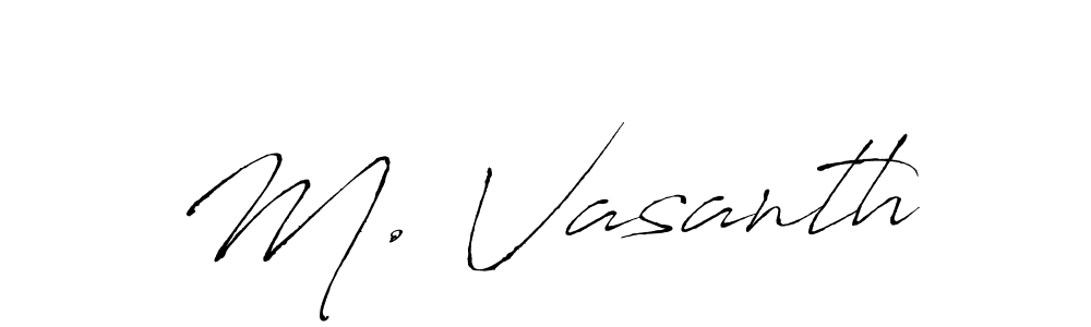 if you are searching for the best signature style for your name M. Vasanth. so please give up your signature search. here we have designed multiple signature styles  using Antro_Vectra. M. Vasanth signature style 6 images and pictures png