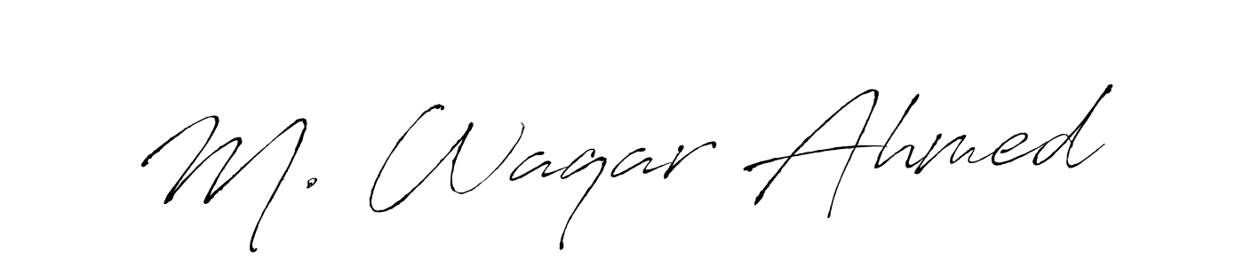M. Waqar Ahmed stylish signature style. Best Handwritten Sign (Antro_Vectra) for my name. Handwritten Signature Collection Ideas for my name M. Waqar Ahmed. M. Waqar Ahmed signature style 6 images and pictures png