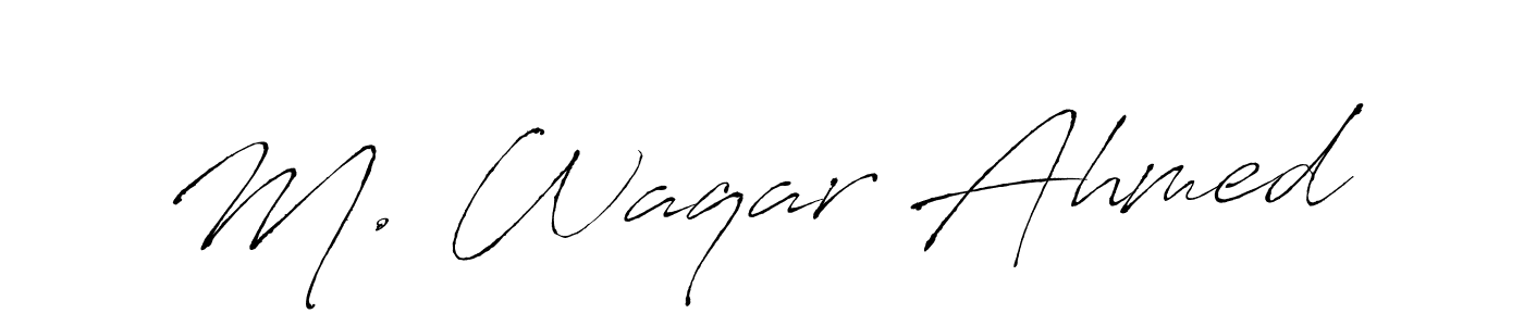 Antro_Vectra is a professional signature style that is perfect for those who want to add a touch of class to their signature. It is also a great choice for those who want to make their signature more unique. Get M. Waqar Ahmed name to fancy signature for free. M. Waqar Ahmed signature style 6 images and pictures png