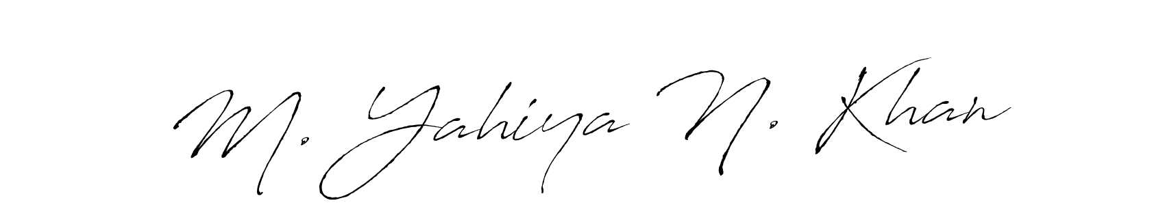 The best way (Antro_Vectra) to make a short signature is to pick only two or three words in your name. The name M. Yahiya N. Khan include a total of six letters. For converting this name. M. Yahiya N. Khan signature style 6 images and pictures png