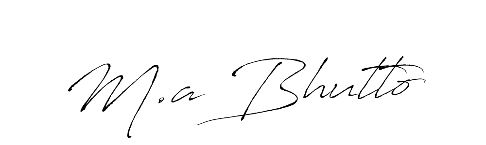 Make a beautiful signature design for name M.a Bhutto. With this signature (Antro_Vectra) style, you can create a handwritten signature for free. M.a Bhutto signature style 6 images and pictures png