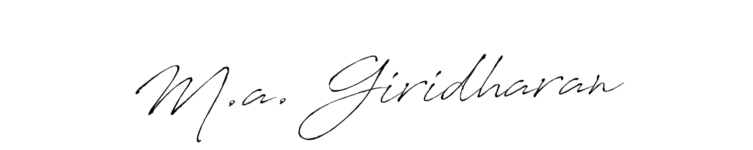 Use a signature maker to create a handwritten signature online. With this signature software, you can design (Antro_Vectra) your own signature for name M.a. Giridharan. M.a. Giridharan signature style 6 images and pictures png