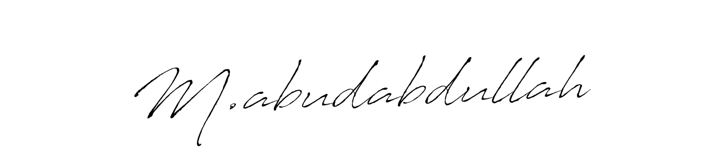 How to make M.abudabdullah name signature. Use Antro_Vectra style for creating short signs online. This is the latest handwritten sign. M.abudabdullah signature style 6 images and pictures png