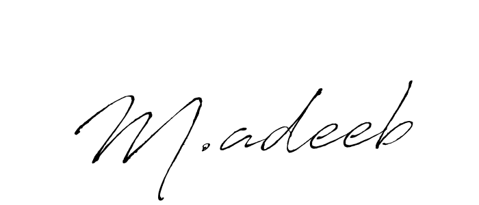 Also You can easily find your signature by using the search form. We will create M.adeeb name handwritten signature images for you free of cost using Antro_Vectra sign style. M.adeeb signature style 6 images and pictures png