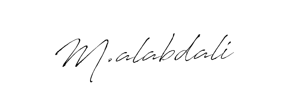 Make a beautiful signature design for name M.alabdali. With this signature (Antro_Vectra) style, you can create a handwritten signature for free. M.alabdali signature style 6 images and pictures png