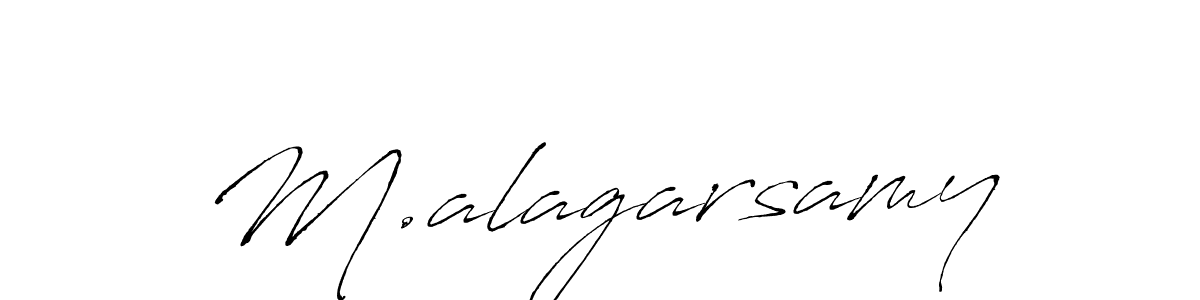 The best way (Antro_Vectra) to make a short signature is to pick only two or three words in your name. The name M.alagarsamy include a total of six letters. For converting this name. M.alagarsamy signature style 6 images and pictures png