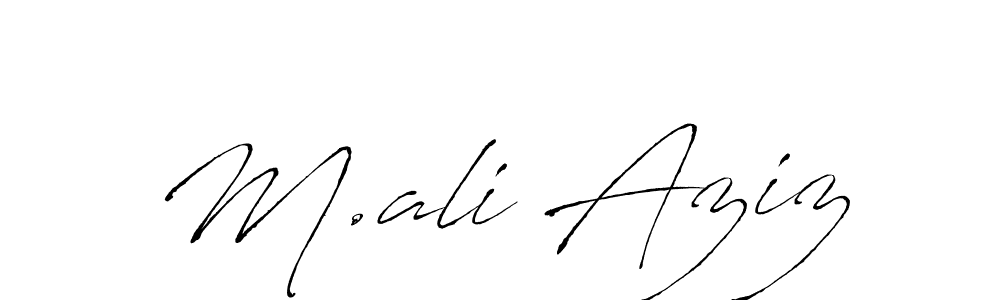 Design your own signature with our free online signature maker. With this signature software, you can create a handwritten (Antro_Vectra) signature for name M.ali Aziz. M.ali Aziz signature style 6 images and pictures png