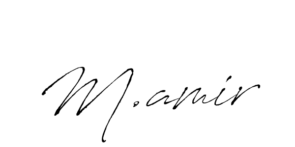 Design your own signature with our free online signature maker. With this signature software, you can create a handwritten (Antro_Vectra) signature for name M.amir. M.amir signature style 6 images and pictures png