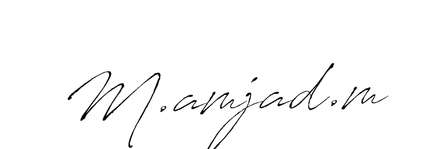 The best way (Antro_Vectra) to make a short signature is to pick only two or three words in your name. The name M.amjad.m include a total of six letters. For converting this name. M.amjad.m signature style 6 images and pictures png