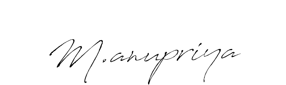 The best way (Antro_Vectra) to make a short signature is to pick only two or three words in your name. The name M.anupriya include a total of six letters. For converting this name. M.anupriya signature style 6 images and pictures png