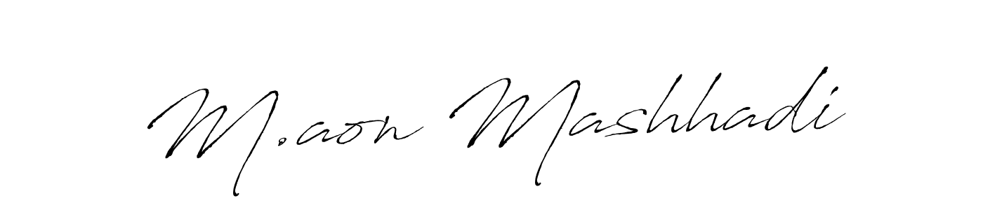 Design your own signature with our free online signature maker. With this signature software, you can create a handwritten (Antro_Vectra) signature for name M.aon Mashhadi. M.aon Mashhadi signature style 6 images and pictures png