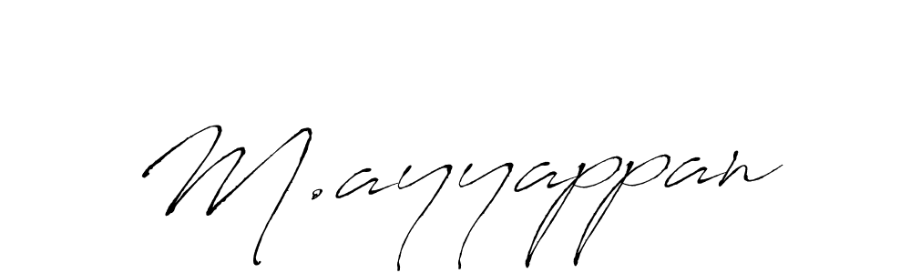 Design your own signature with our free online signature maker. With this signature software, you can create a handwritten (Antro_Vectra) signature for name M.ayyappan. M.ayyappan signature style 6 images and pictures png