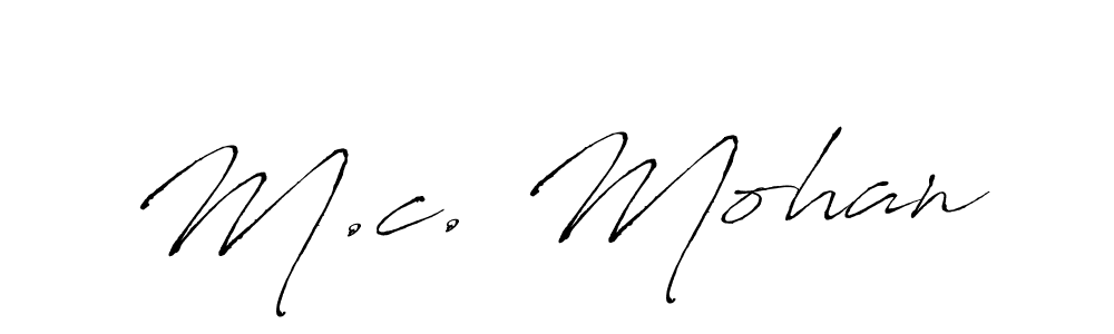 Also we have M.c. Mohan name is the best signature style. Create professional handwritten signature collection using Antro_Vectra autograph style. M.c. Mohan signature style 6 images and pictures png