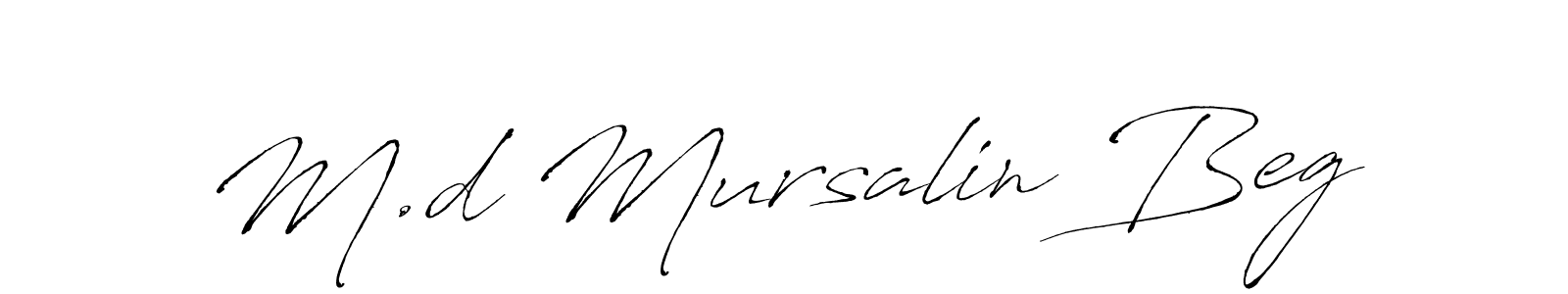 M.d Mursalin Beg stylish signature style. Best Handwritten Sign (Antro_Vectra) for my name. Handwritten Signature Collection Ideas for my name M.d Mursalin Beg. M.d Mursalin Beg signature style 6 images and pictures png