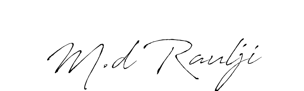 if you are searching for the best signature style for your name M.d Raulji. so please give up your signature search. here we have designed multiple signature styles  using Antro_Vectra. M.d Raulji signature style 6 images and pictures png