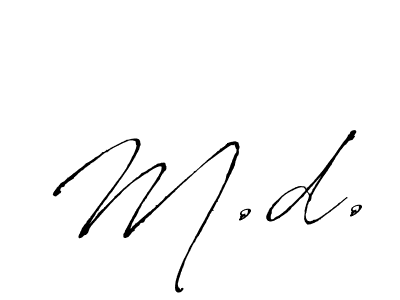 How to make M.d. signature? Antro_Vectra is a professional autograph style. Create handwritten signature for M.d. name. M.d. signature style 6 images and pictures png