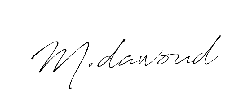 Use a signature maker to create a handwritten signature online. With this signature software, you can design (Antro_Vectra) your own signature for name M.dawoud. M.dawoud signature style 6 images and pictures png