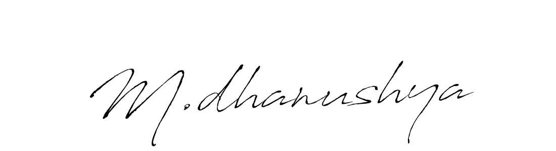 The best way (Antro_Vectra) to make a short signature is to pick only two or three words in your name. The name M.dhanushya include a total of six letters. For converting this name. M.dhanushya signature style 6 images and pictures png