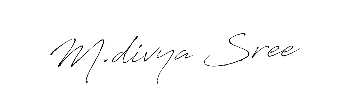 How to make M.divya Sree name signature. Use Antro_Vectra style for creating short signs online. This is the latest handwritten sign. M.divya Sree signature style 6 images and pictures png