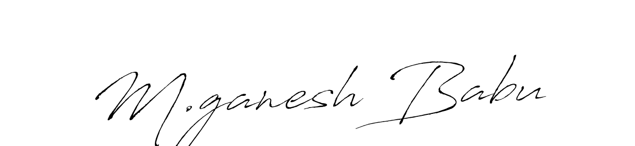 Use a signature maker to create a handwritten signature online. With this signature software, you can design (Antro_Vectra) your own signature for name M.ganesh Babu. M.ganesh Babu signature style 6 images and pictures png