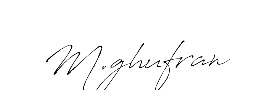 How to make M.ghufran name signature. Use Antro_Vectra style for creating short signs online. This is the latest handwritten sign. M.ghufran signature style 6 images and pictures png