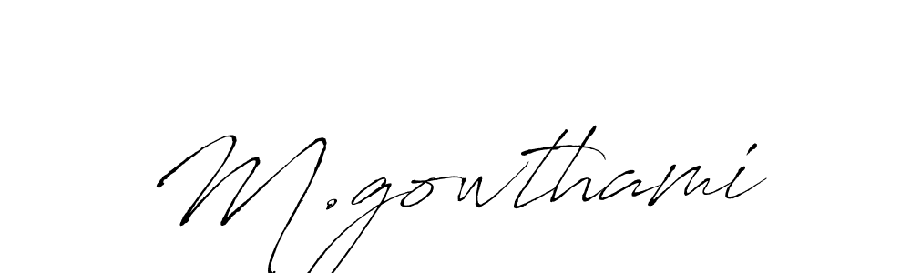 This is the best signature style for the M.gowthami name. Also you like these signature font (Antro_Vectra). Mix name signature. M.gowthami signature style 6 images and pictures png