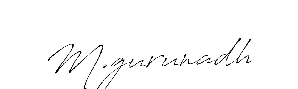 M.gurunadh stylish signature style. Best Handwritten Sign (Antro_Vectra) for my name. Handwritten Signature Collection Ideas for my name M.gurunadh. M.gurunadh signature style 6 images and pictures png