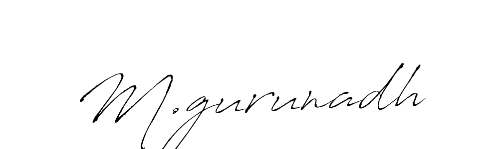 How to make M.gurunadh signature? Antro_Vectra is a professional autograph style. Create handwritten signature for M.gurunadh name. M.gurunadh signature style 6 images and pictures png