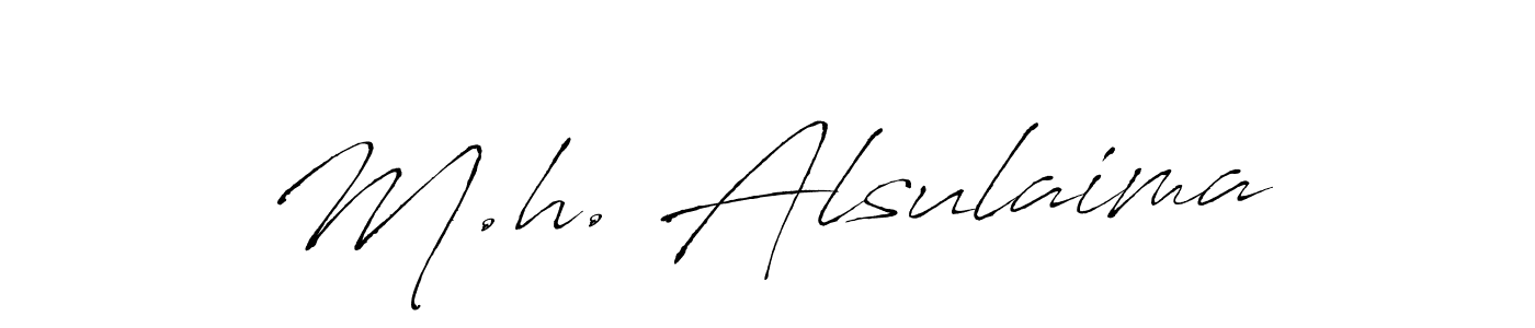 Create a beautiful signature design for name M.h. Alsulaima. With this signature (Antro_Vectra) fonts, you can make a handwritten signature for free. M.h. Alsulaima signature style 6 images and pictures png