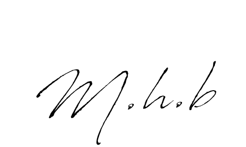 M.h.b stylish signature style. Best Handwritten Sign (Antro_Vectra) for my name. Handwritten Signature Collection Ideas for my name M.h.b. M.h.b signature style 6 images and pictures png