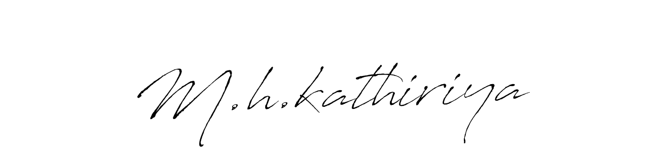 How to make M.h.kathiriya name signature. Use Antro_Vectra style for creating short signs online. This is the latest handwritten sign. M.h.kathiriya signature style 6 images and pictures png