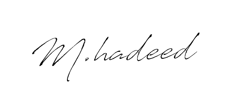 if you are searching for the best signature style for your name M.hadeed. so please give up your signature search. here we have designed multiple signature styles  using Antro_Vectra. M.hadeed signature style 6 images and pictures png