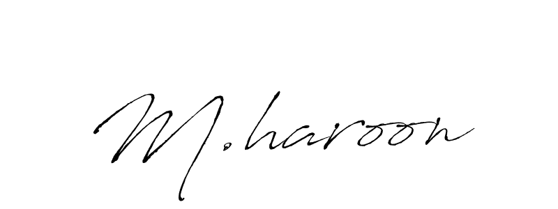 Also You can easily find your signature by using the search form. We will create M.haroon name handwritten signature images for you free of cost using Antro_Vectra sign style. M.haroon signature style 6 images and pictures png