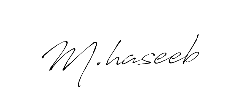 Make a beautiful signature design for name M.haseeb. With this signature (Antro_Vectra) style, you can create a handwritten signature for free. M.haseeb signature style 6 images and pictures png