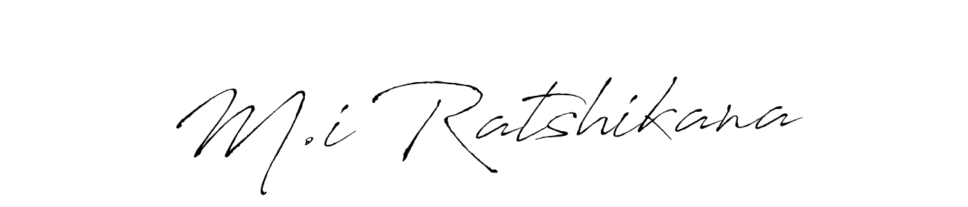 How to make M.i Ratshikana name signature. Use Antro_Vectra style for creating short signs online. This is the latest handwritten sign. M.i Ratshikana signature style 6 images and pictures png