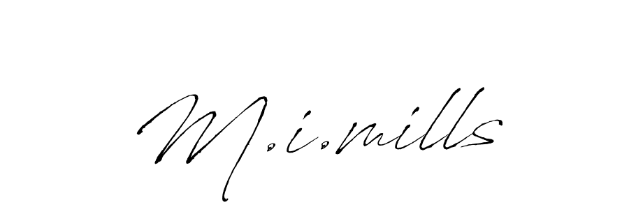 Create a beautiful signature design for name M.i.mills. With this signature (Antro_Vectra) fonts, you can make a handwritten signature for free. M.i.mills signature style 6 images and pictures png