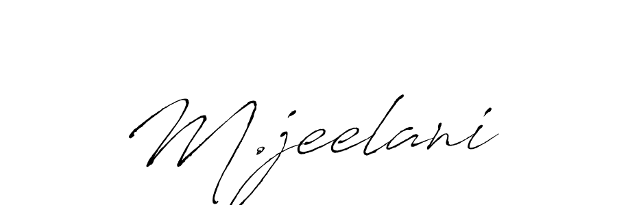 How to make M.jeelani name signature. Use Antro_Vectra style for creating short signs online. This is the latest handwritten sign. M.jeelani signature style 6 images and pictures png