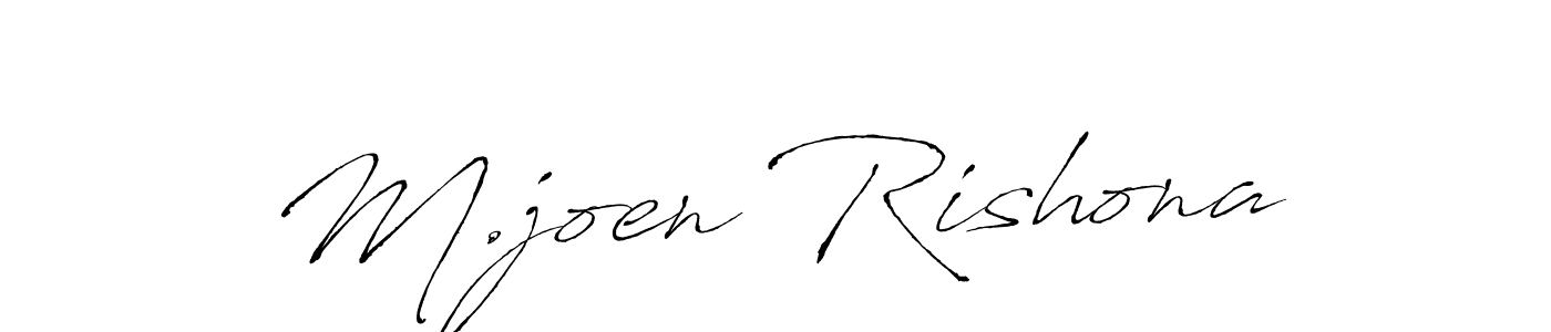 The best way (Antro_Vectra) to make a short signature is to pick only two or three words in your name. The name M.joen Rishona include a total of six letters. For converting this name. M.joen Rishona signature style 6 images and pictures png